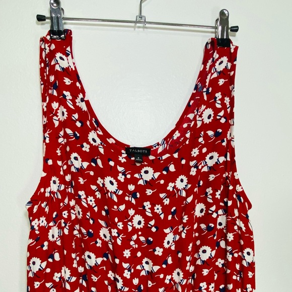 TALBOTS FLORAL CREPE TIERED MAXI DRESS Size 8 - Picture 4 of 8